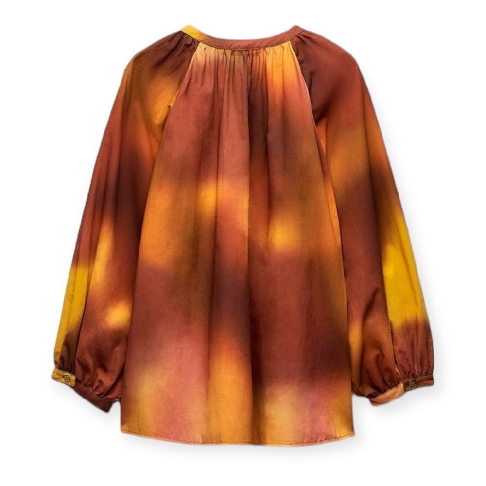 ZARA | Orange | TIE DYE PRINT OVERSIZED BLOUSE - Picture 2 of 3